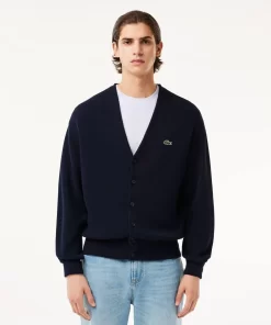 Pullovers-Lacoste Pullovers Cardigan Col V Homme En Coton Biologique