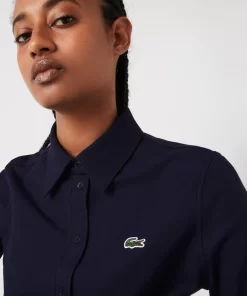 Chemises & Hauts-Lacoste Chemises & Hauts Chemise Femme A Col Francais En Pique De Coton