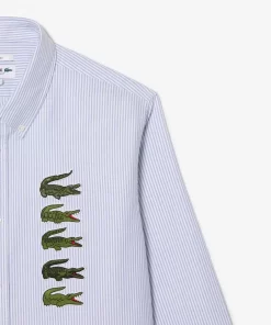 Chemises & Hauts-Lacoste Chemises & Hauts Chemise Rayee Avec Badges Crocodile
