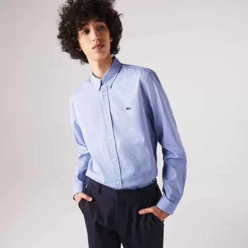 Chemises-Lacoste Chemises Chemise Regular Fit En Coton Premium A Carreaux
