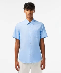 Chemises-Lacoste Chemises Chemise Regular Fit Unie A Manches Courtes En Coton Premium