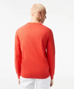 Pullovers-Lacoste Pullovers Pull A Col Rond En Coton Biologique Uni