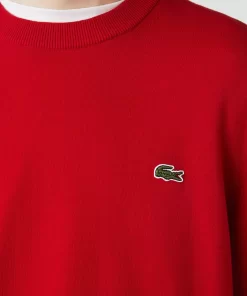 Pullovers-Lacoste Pullovers Pull A Col Rond En Coton Biologique Uni
