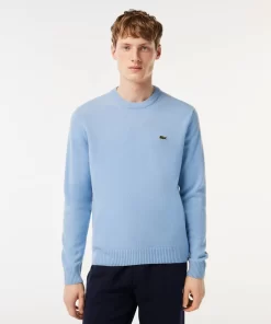 Pullovers-Lacoste Pullovers Pull A Col Rond En Laine Unie