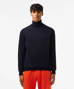Pullovers-Lacoste Pullovers Pull A Col Roule En Laine Merinos Unie