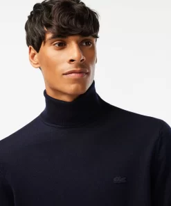Pullovers-Lacoste Pullovers Pull A Col Roule En Laine Merinos Unie