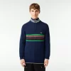 Pullovers-Lacoste Pullovers Pull Col Montant Zippe En Laine Moulinee Fabrique En France