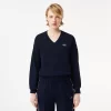 Pullovers-Lacoste Pullovers Pull Col V Femme En Coton Biologique