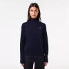 Pullovers-Lacoste Pullovers Pull Femme Col Montant En Laine