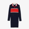 Robes & Jupes-Lacoste Robes & Jupes Robe Polo Heritage Fabriquee En France En Maille Cotelee