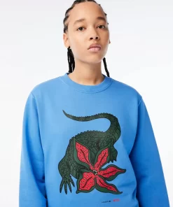 Sweatshirts-Lacoste Sweatshirts Sweatshirt Femme X Netflix Loose Fit Molleton De Coton Biologique