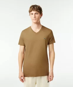 T-Shirts-Lacoste T-Shirts T-Shirt Col V En Jersey De Coton Pima Uni