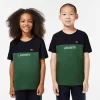 Vetements Fille-Lacoste Vetements Fille T-Shirt Enfant Color-Block En Jersey De Coton Biologique