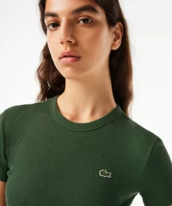 T-Shirts-Lacoste T-Shirts T-Shirt Femme Slim Fit En Coton Biologique