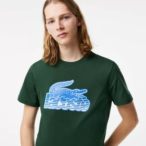T-Shirts-Lacoste T-Shirts T-Shirt Homme Imprime En Jersey De Coton