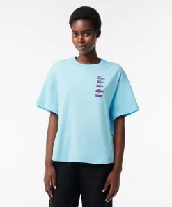 T-Shirts-Lacoste T-Shirts T-Shirt Oversize Imprime Crocodiles Iconiques