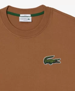 T-Shirts-Lacoste T-Shirts T-Shirt Unisexe Loose Fit Avec Grand Crocodile Coton Epais